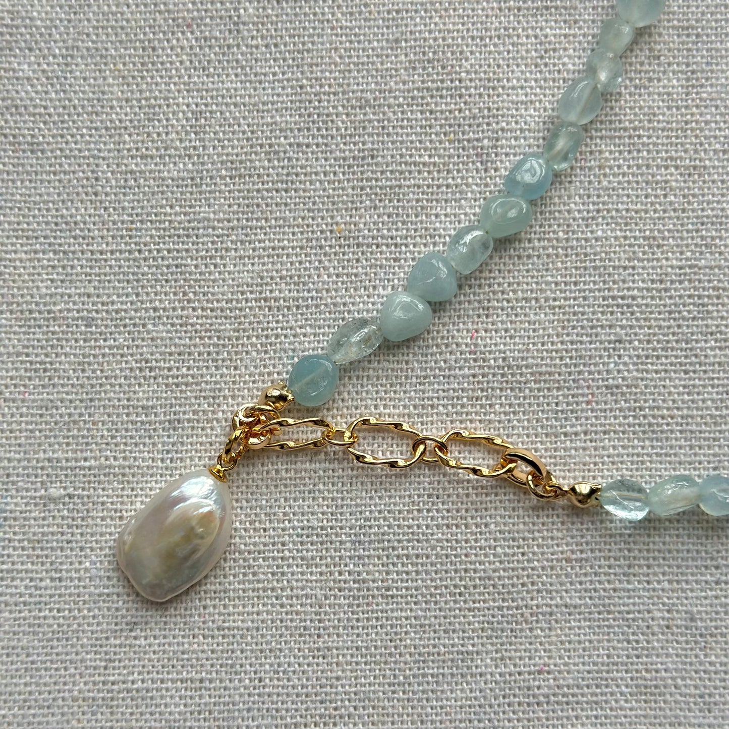 Multi-way Aquamarine And Baroque Pearl Beaded Necklace