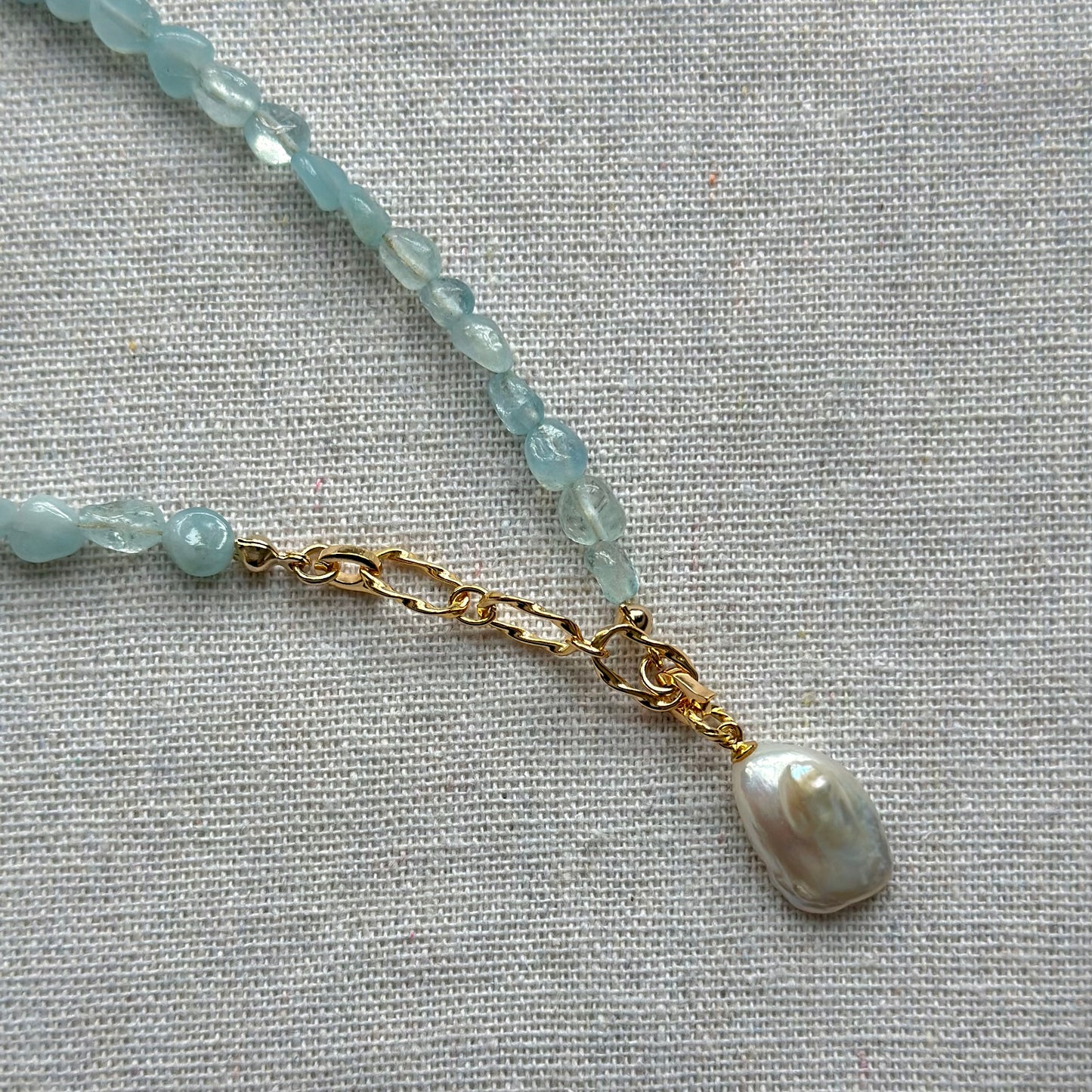 Multi-way Aquamarine And Baroque Pearl Beaded Necklace