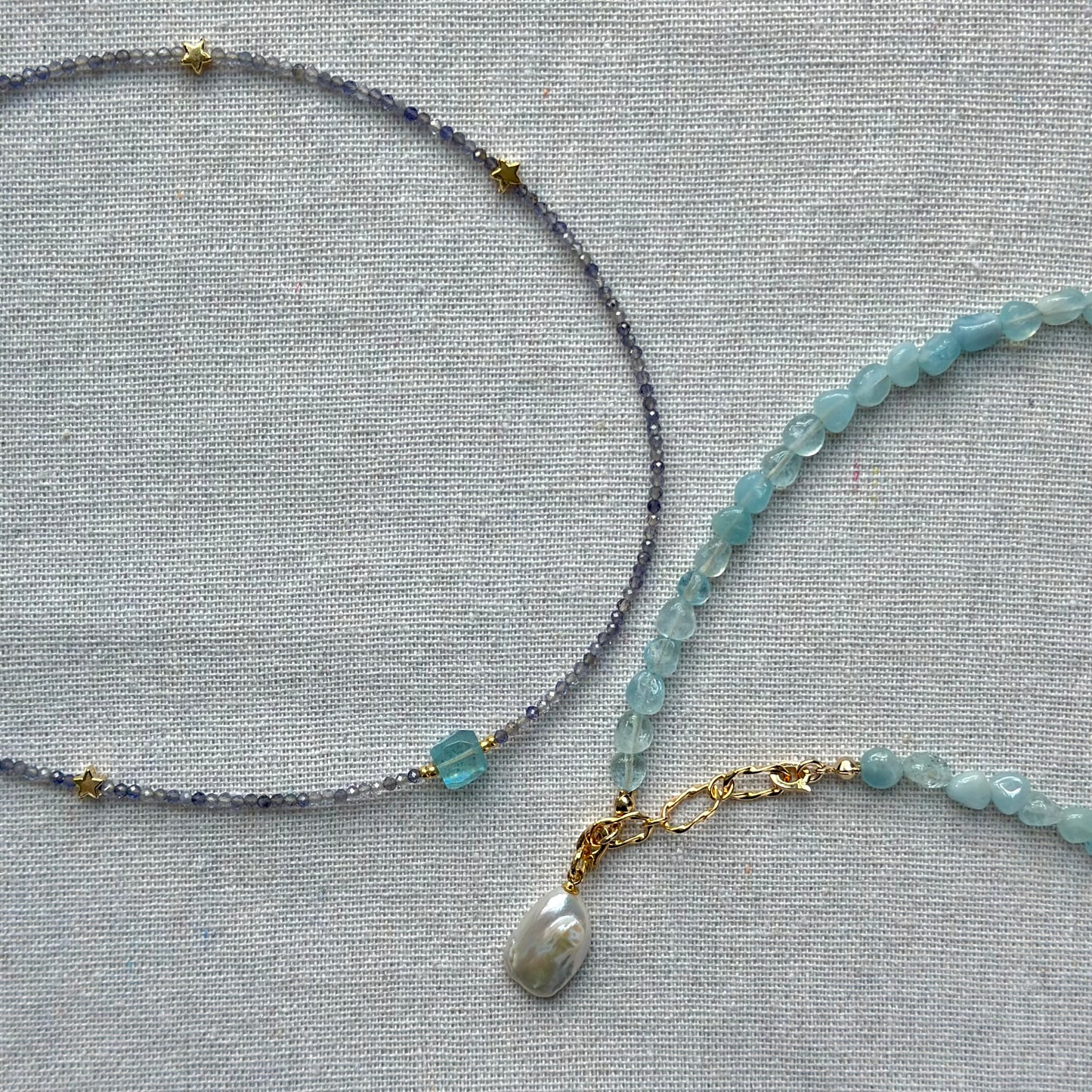 Multi-way Aquamarine And Baroque Pearl Beaded Necklace