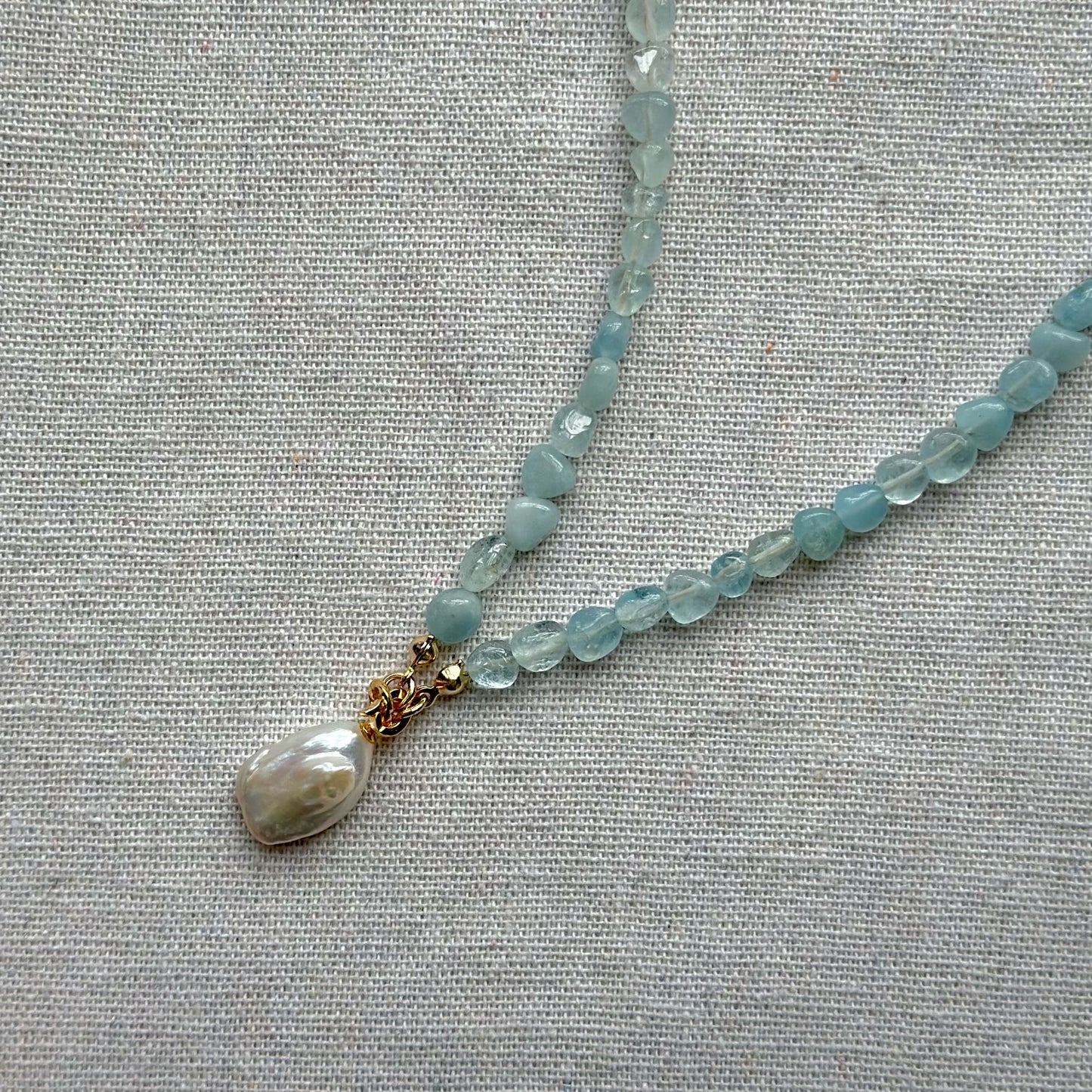 Multi-way Aquamarine And Baroque Pearl Beaded Necklace