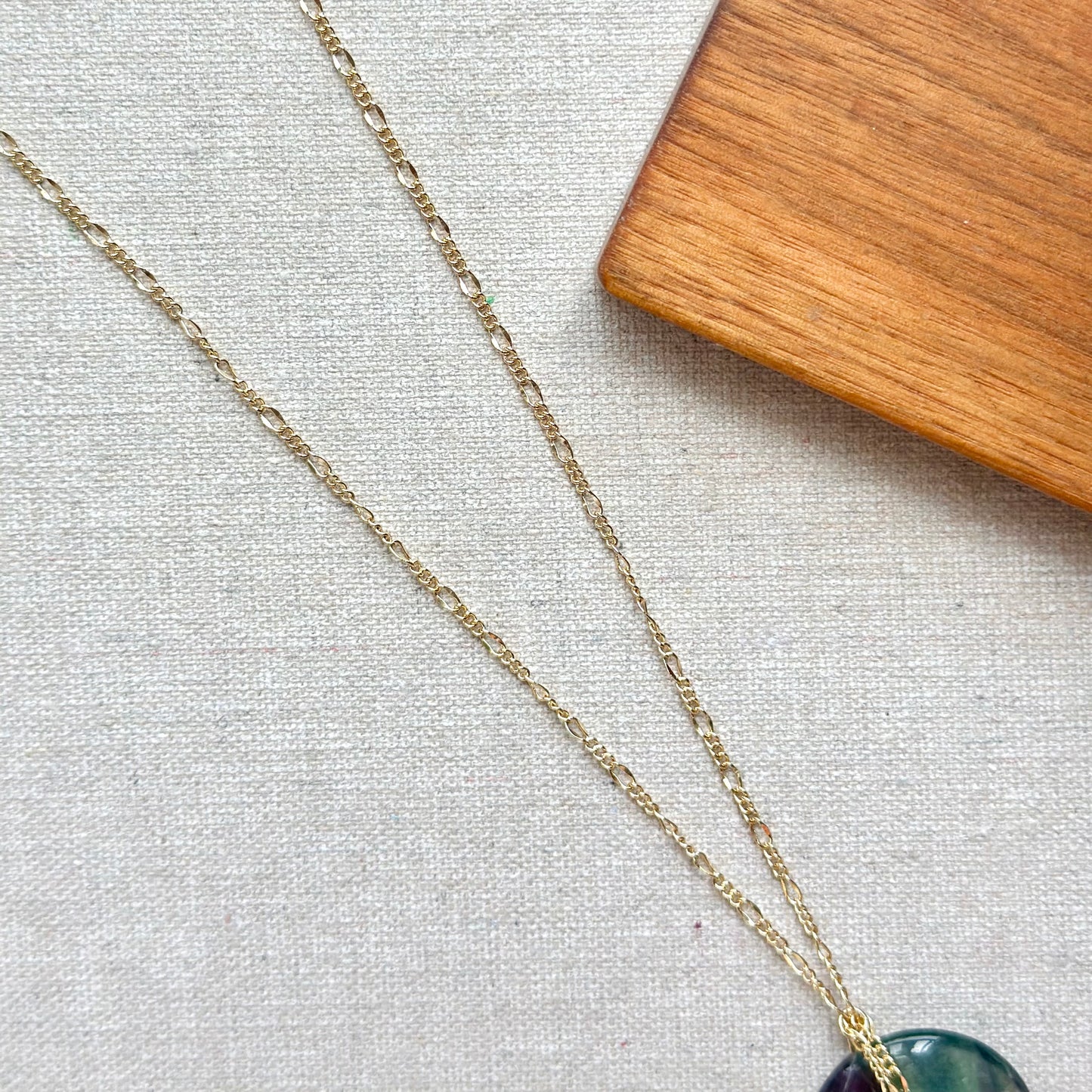 Fluorite Donut Gold-plated Necklace