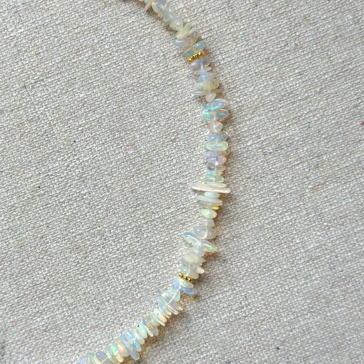 Opal Beaded Front Hoop Toggle Necklace
