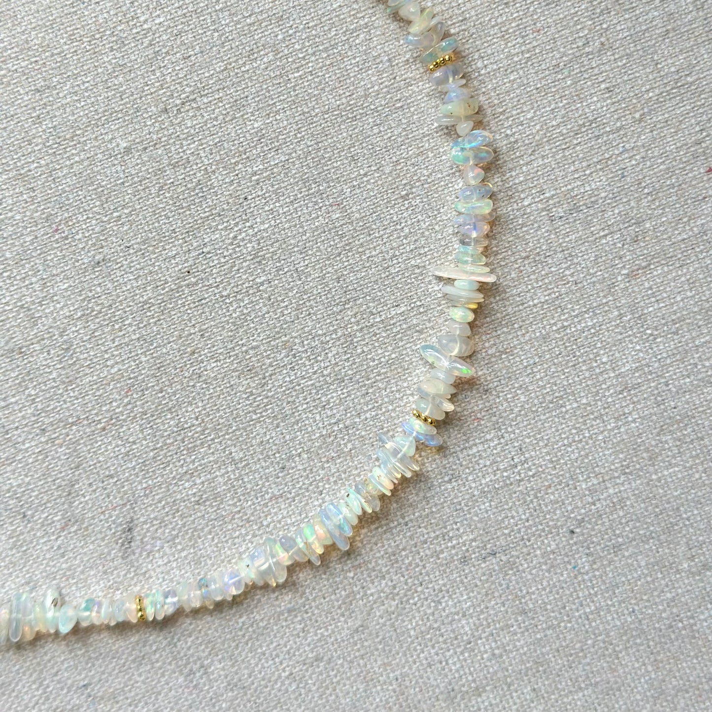Opal Beaded Front Hoop Toggle Necklace