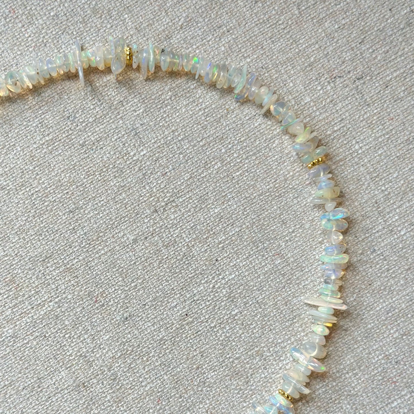 Opal Beaded Front Hoop Toggle Necklace