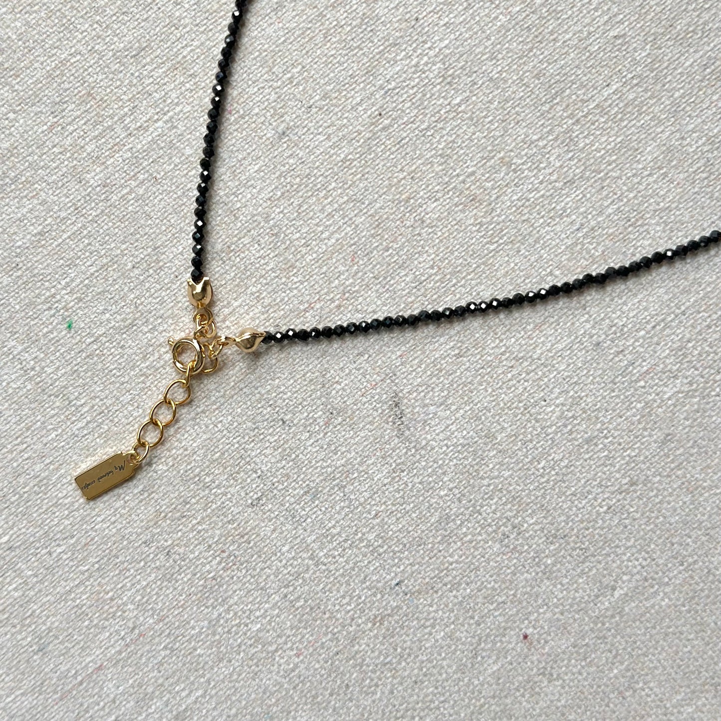 Black Spinel And Labradorite Asymmetric Beaded Necklace