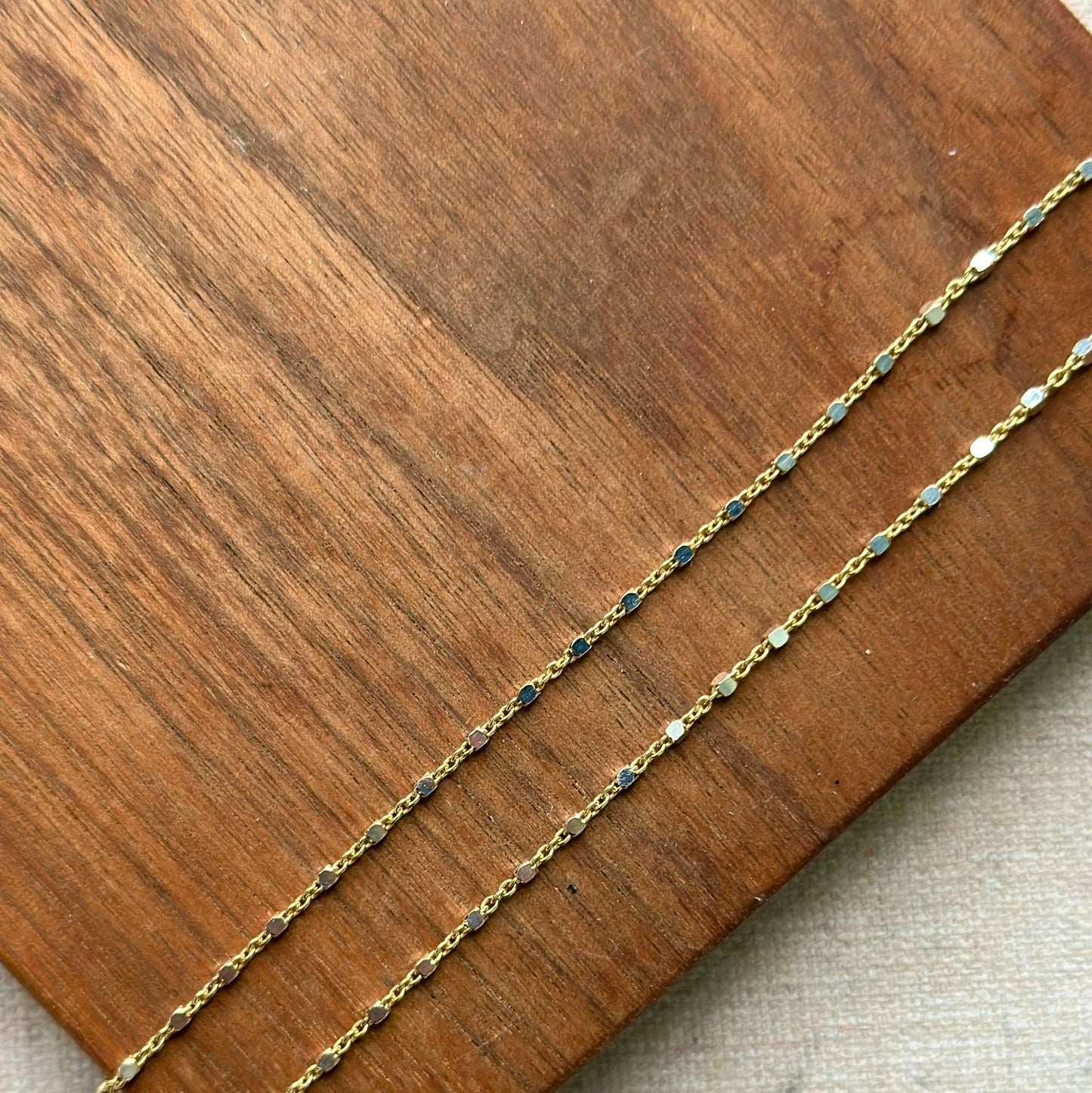 Gold-plated Dotty Mixed Chain Italian Sterling Silver Choker Necklace