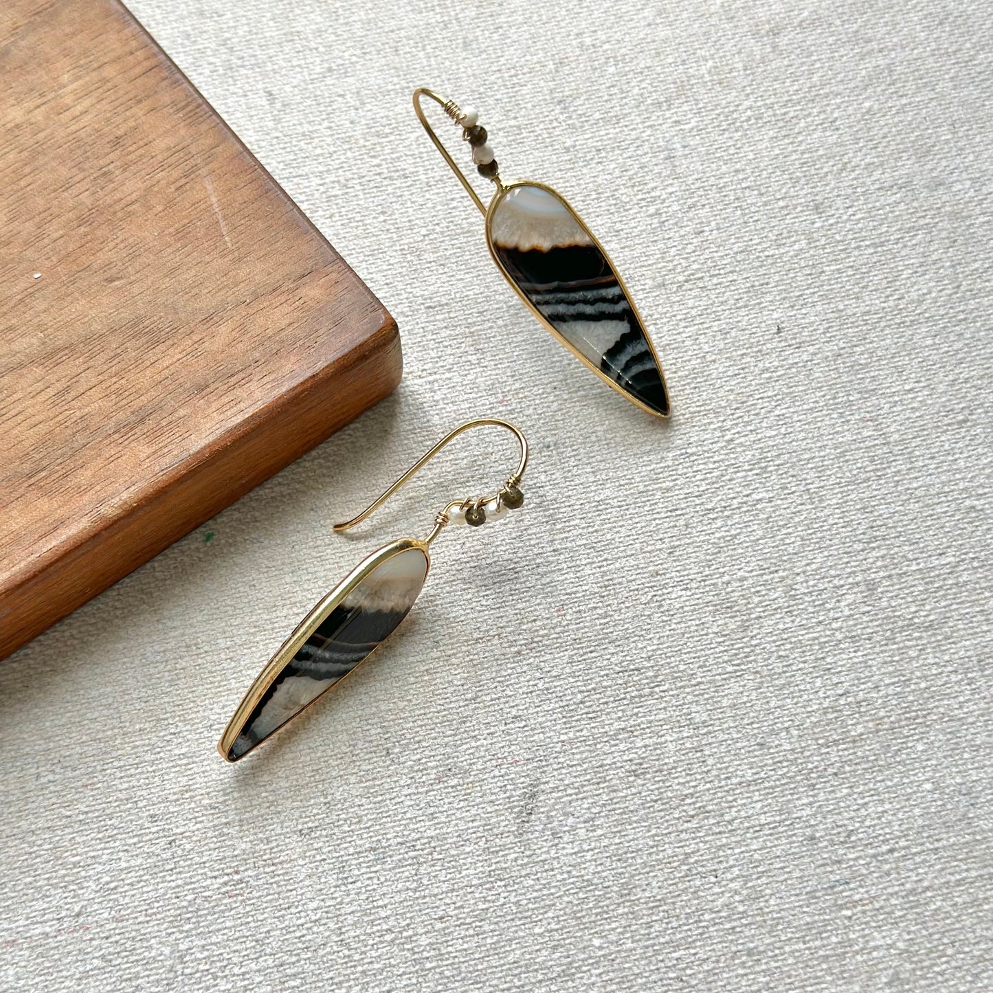 Agate 14K Gold-filled Wrapping Earring