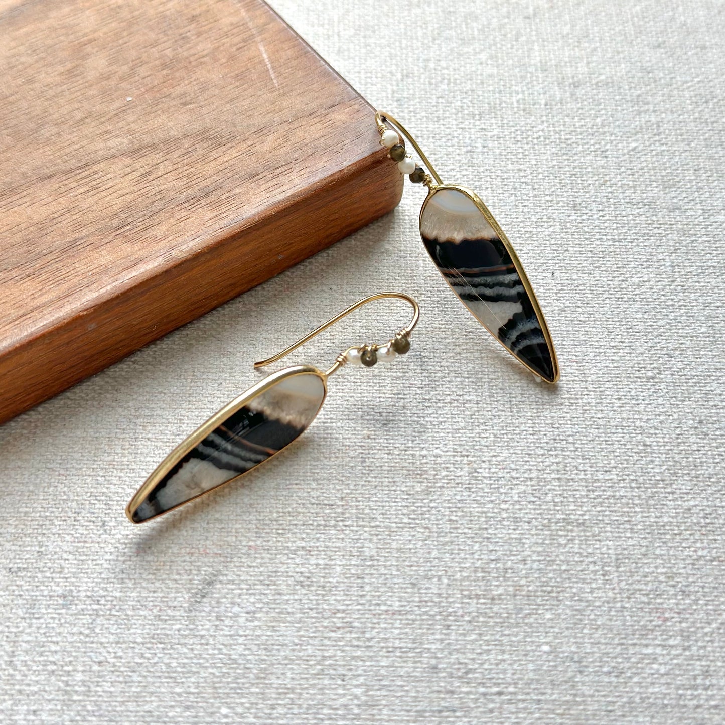 Agate 14K Gold-filled Wrapping Earring
