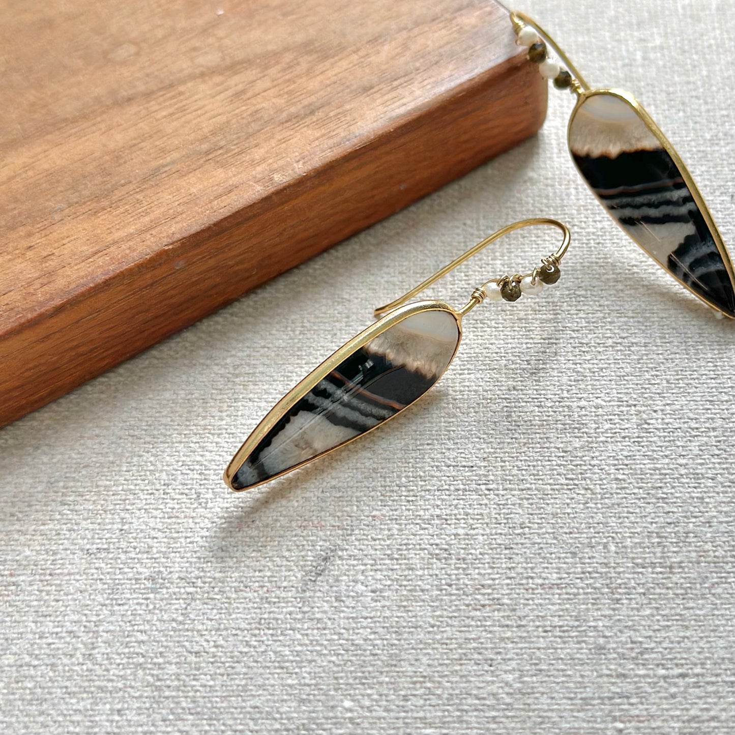 Agate 14K Gold-filled Wrapping Earring
