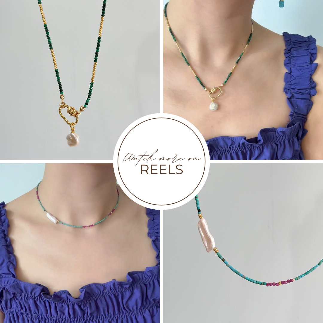 Two-way Malachite And Freshwater Pearl Beaded Necklace