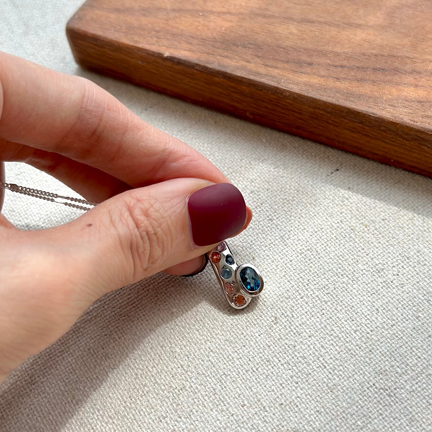 London Topaz And Multi Sapphire Sterling Silver Necklace