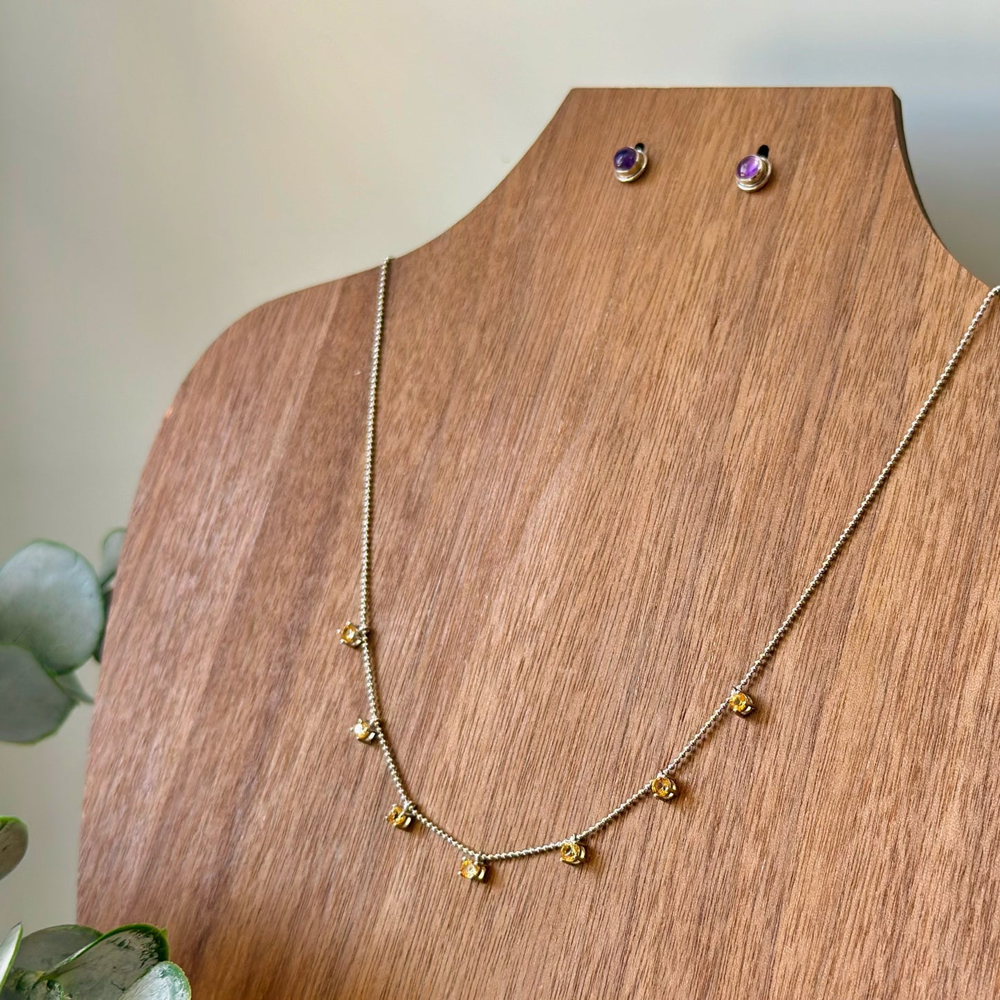 Amethyst Sterling Silver Ear Stud