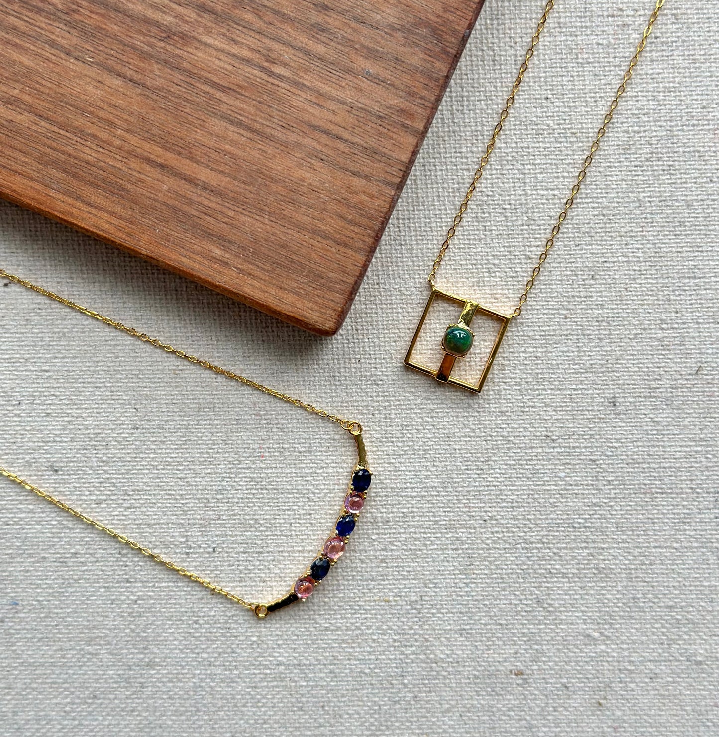 Black Opal Gold-plated Sterling Silver Necklace