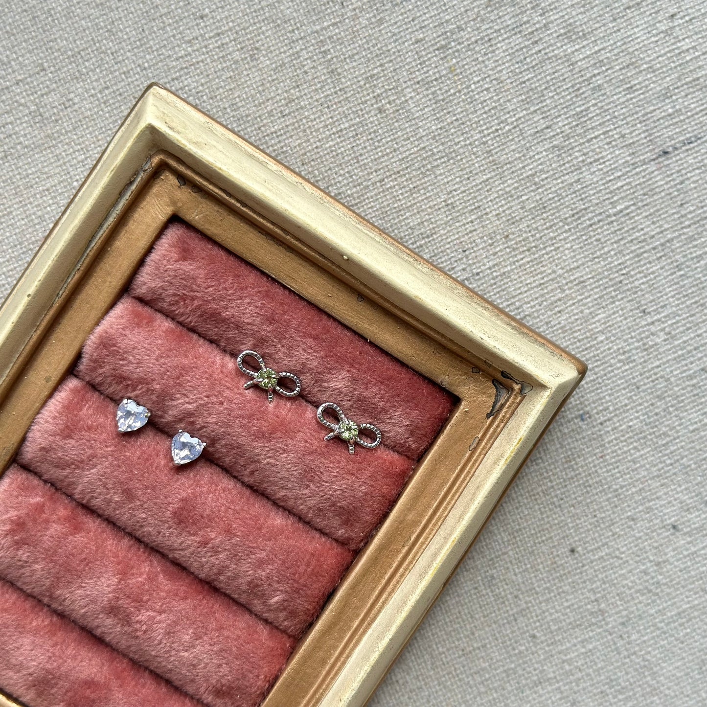 Lavender Milky Amethyst Heart Sterling Silver Ear Stud