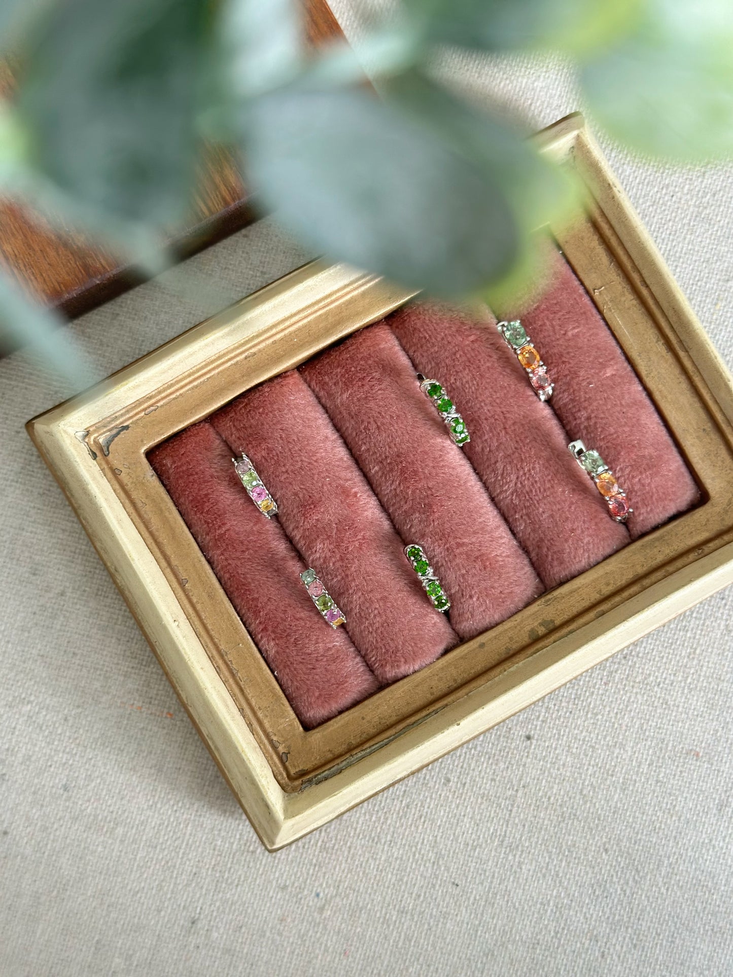 Mixed Tourmaline Sterling Silver Ear Hoop