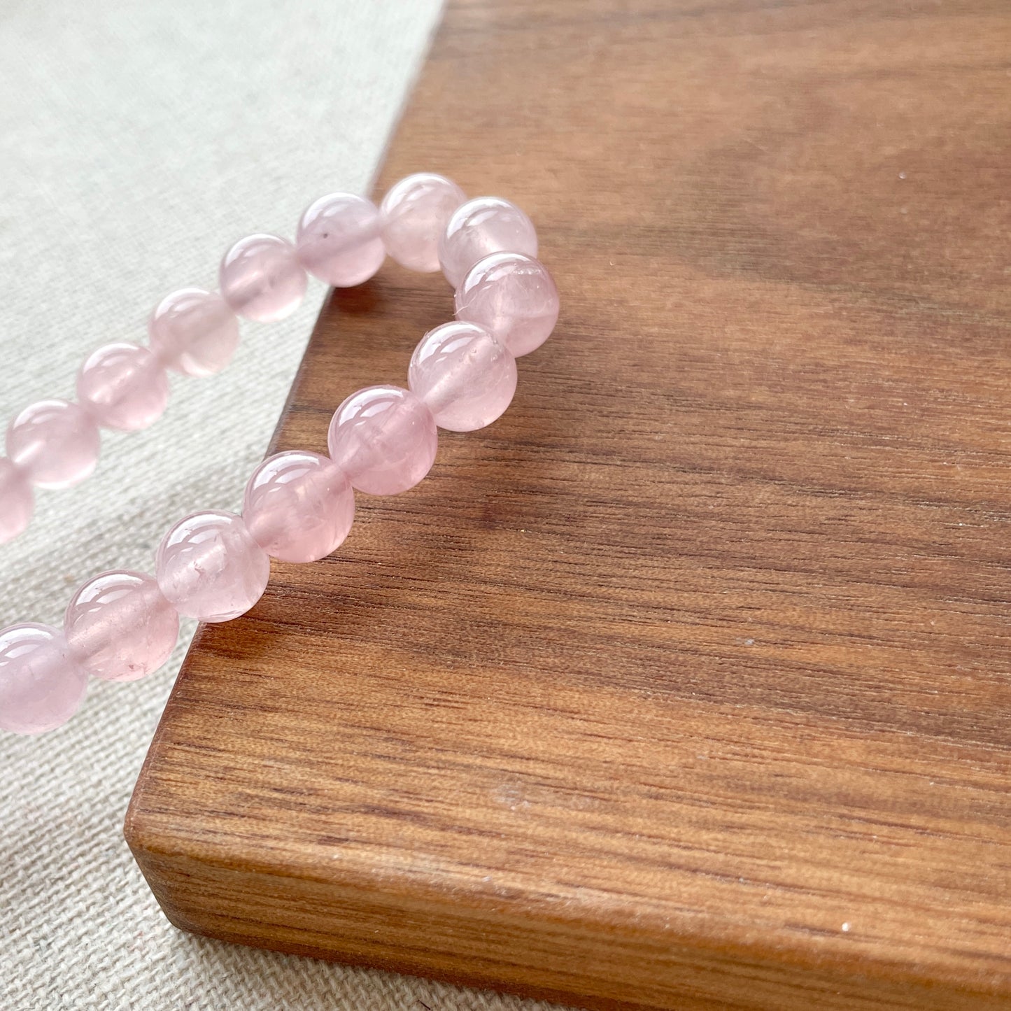 Moonstone And Rose Quartz Beaded Bracelet