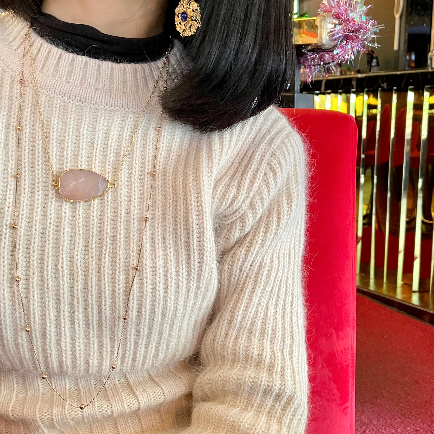 Two-way Rose Gold-plated Italian Sterling Silver Dotty Mixed Chain Extra Long Necklace