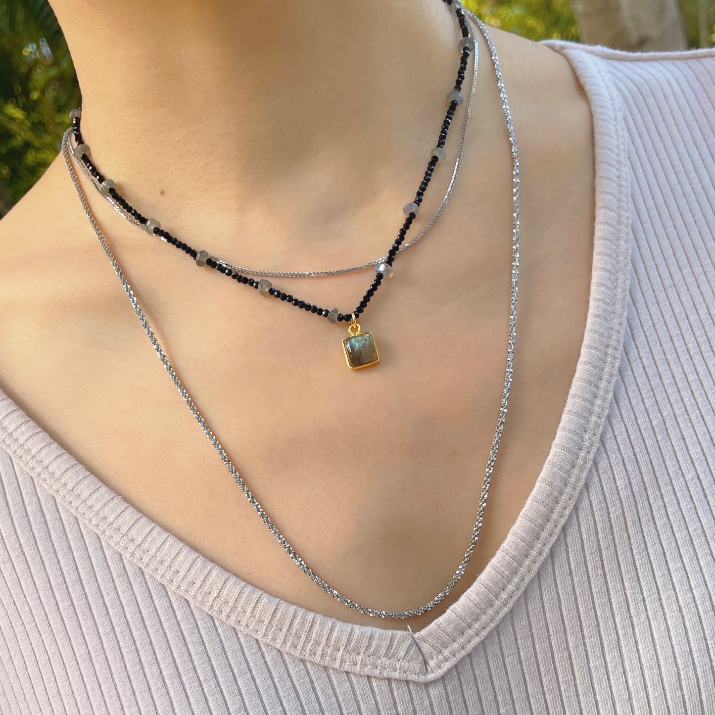 Labradorite And Mixed Beaded Necklace