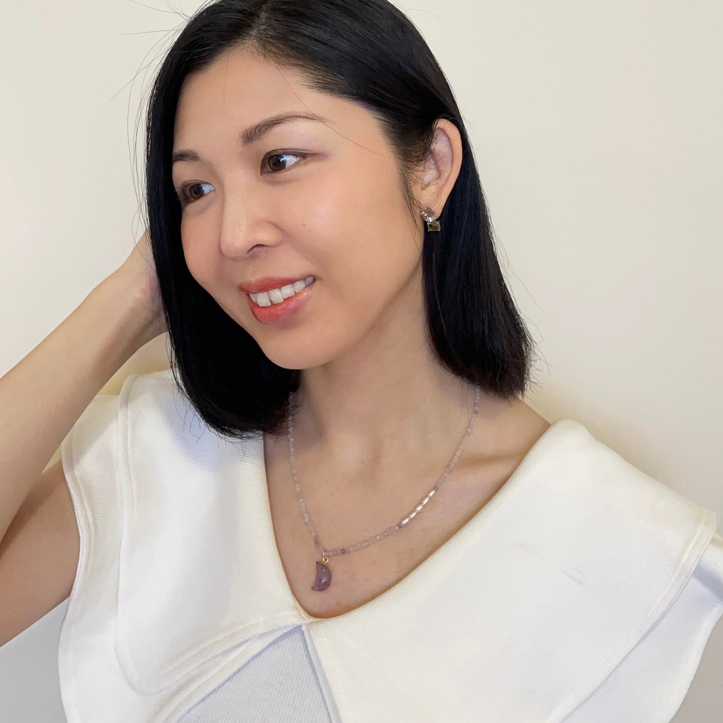 Amethyst And Freshwater Pearl Beaded Necklace