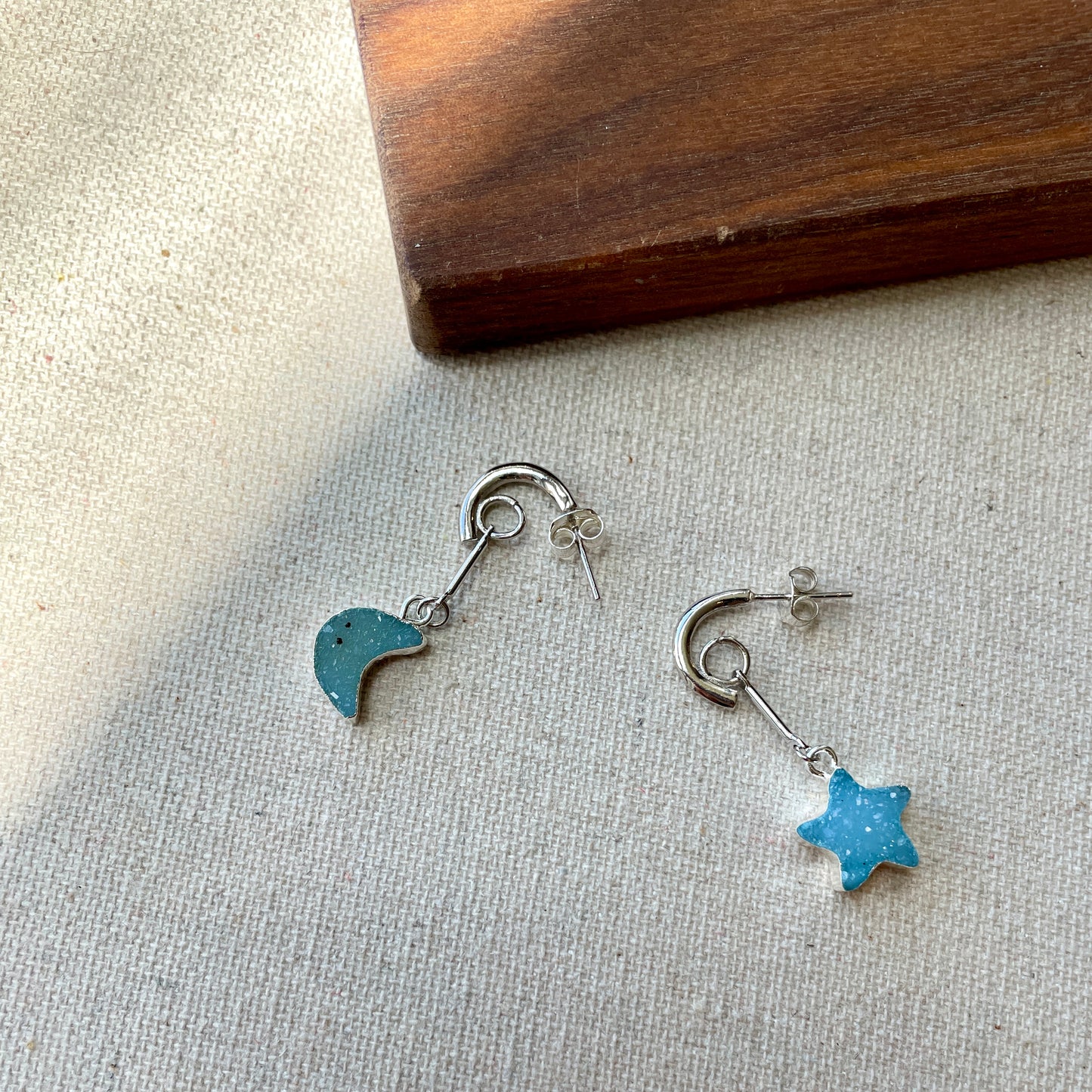 star and moon earring