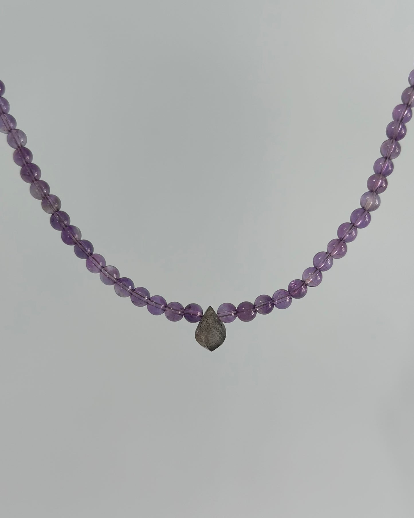 Amethyst And Labradorite Beaded Necklace