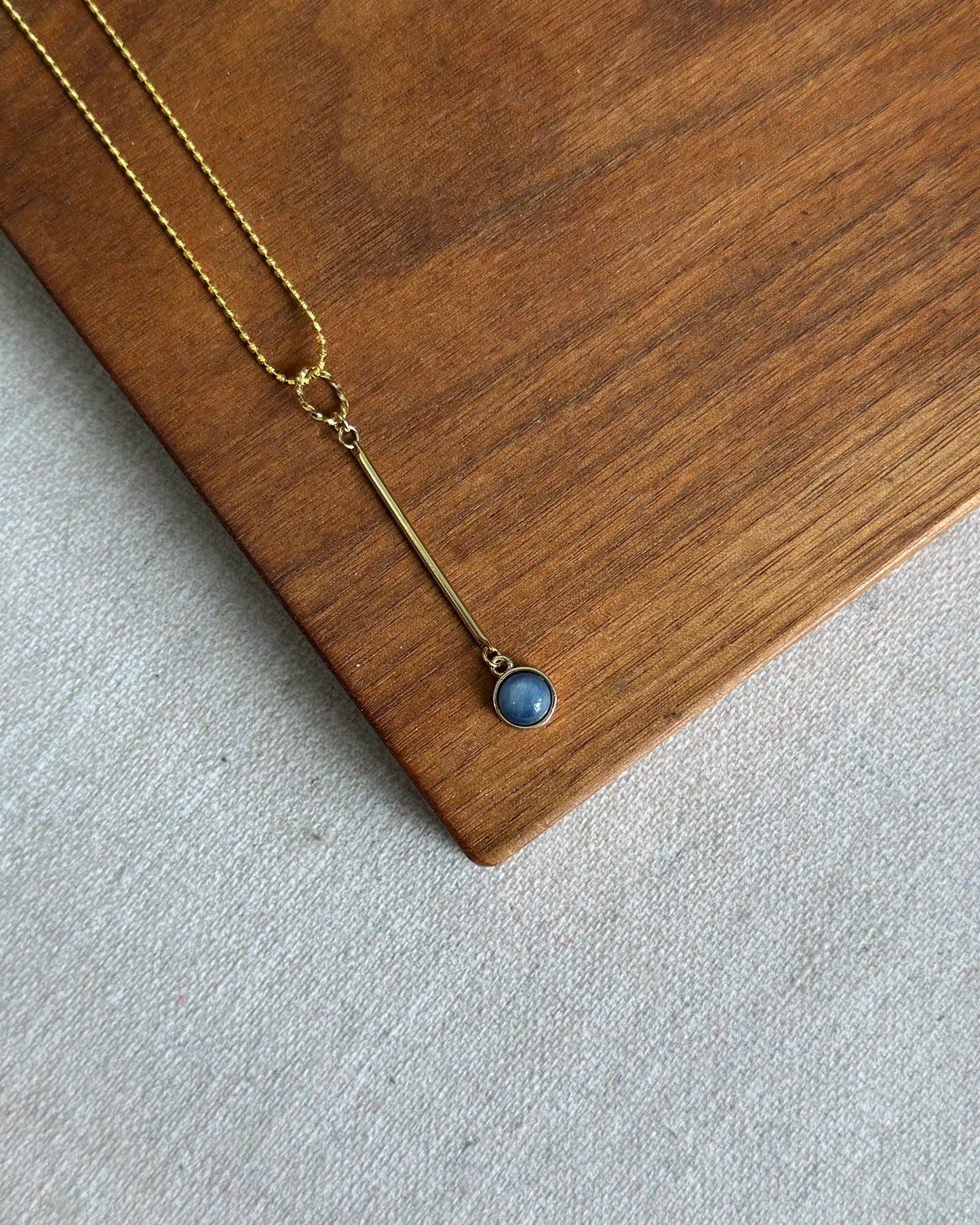 Blue Kyanite Link Gold-plated Sterling Silver Necklace