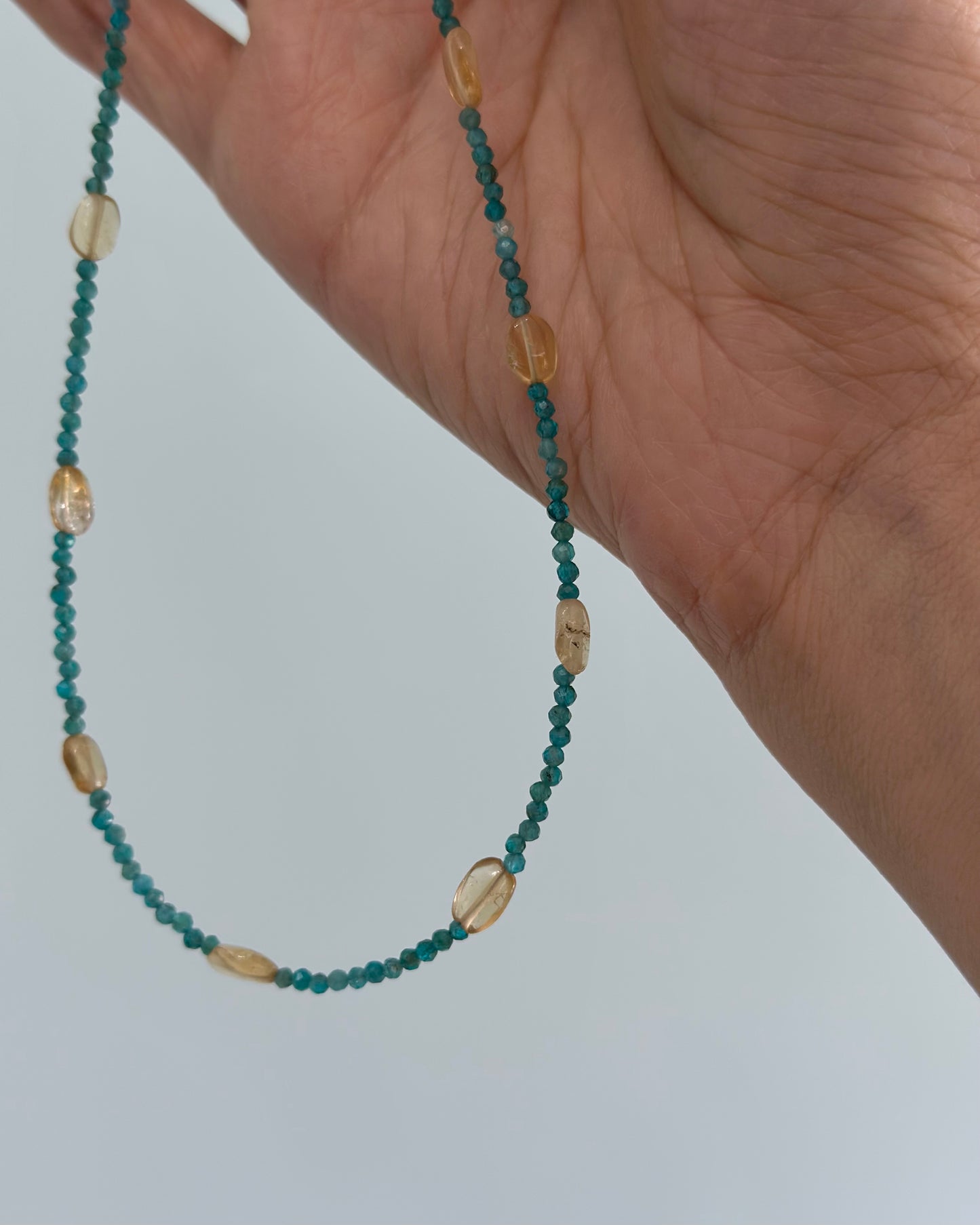 Apatite And Citrine Beaded Necklace