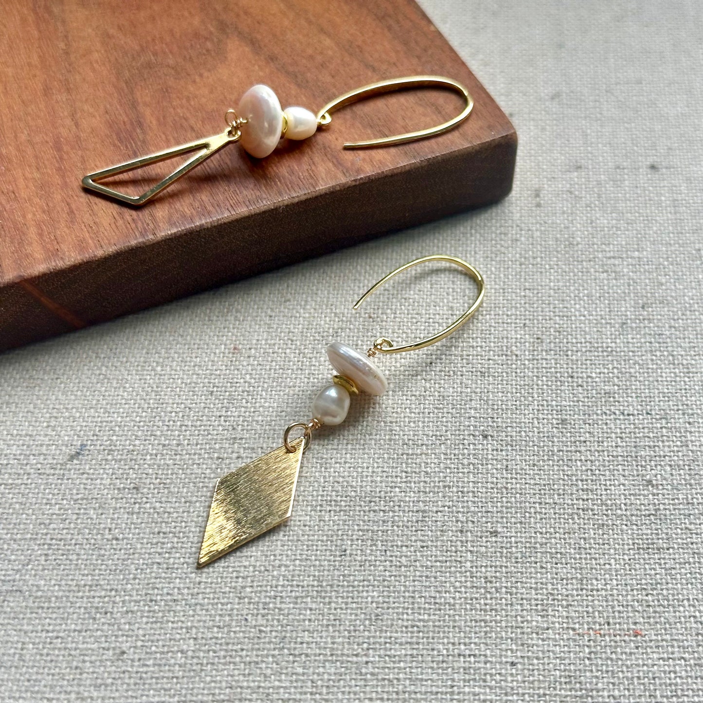 Baroque Pearl Geometric Gold-plated Earring