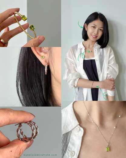 Peridot Gold-plated Sterling Silver Bangle