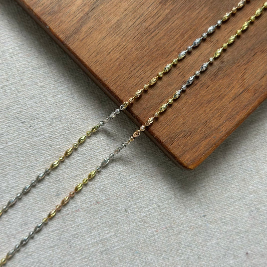 Triple Tone Gold-plated Italian Sterling Silver Choker Necklace