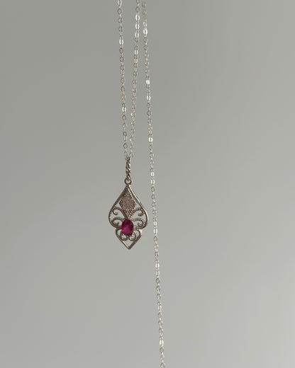 Ruby Sterling Silver Necklace