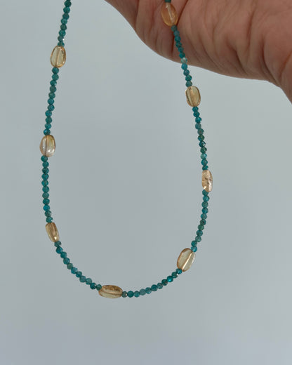 Apatite And Citrine Beaded Necklace