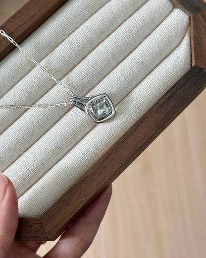 Green Amethyst Sterling Silver Necklace