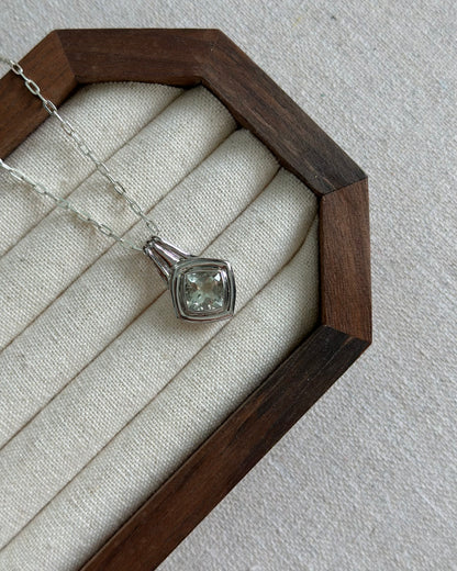 Green Amethyst Sterling Silver Necklace