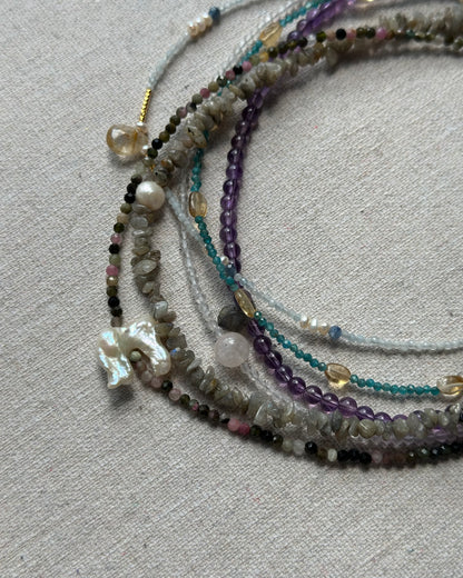 Apatite And Citrine Beaded Necklace