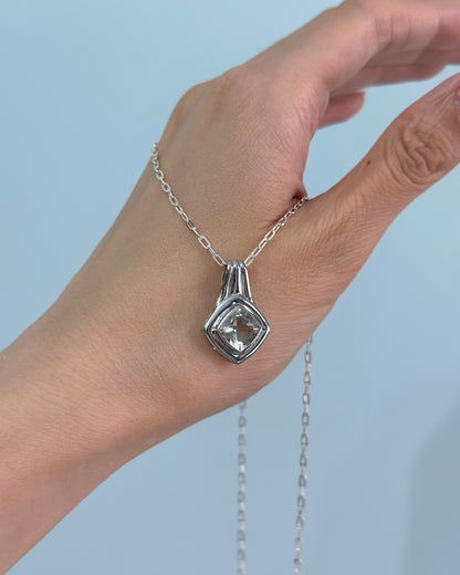 Green Amethyst Sterling Silver Necklace