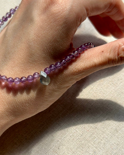 Amethyst And Labradorite Beaded Necklace