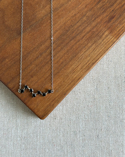 Black Spinel Starline Sterling Silver Necklace