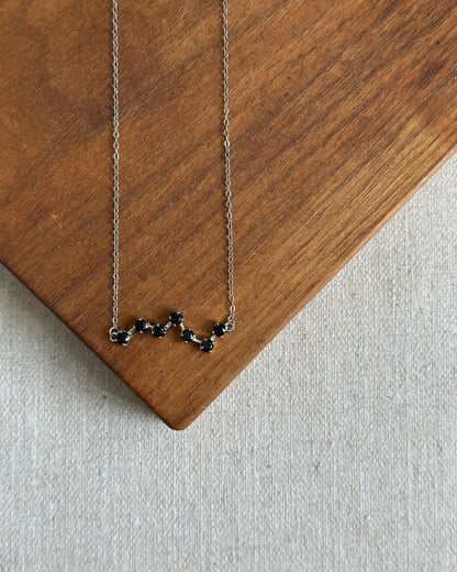 Black Spinel Starline Sterling Silver Necklace