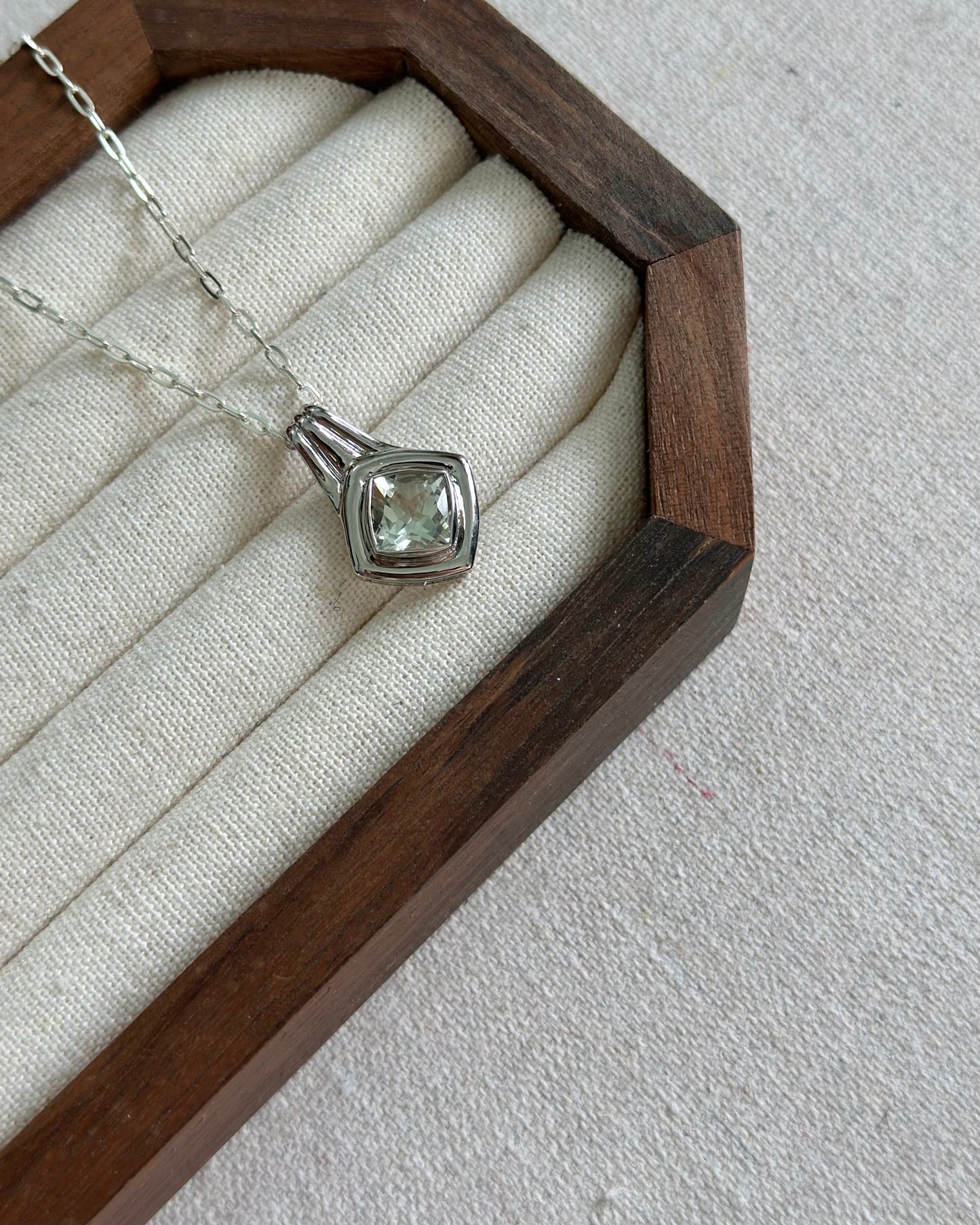 Green Amethyst Sterling Silver Necklace