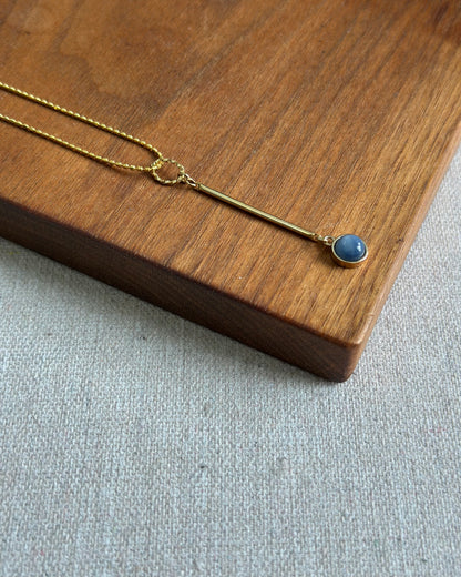Blue Kyanite Link Gold-plated Sterling Silver Necklace