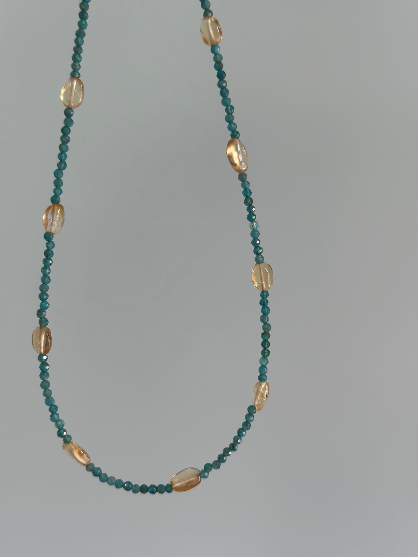 Apatite And Citrine Beaded Necklace
