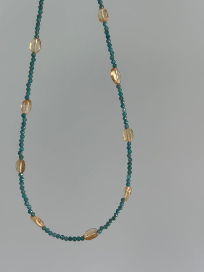 Apatite And Citrine Beaded Necklace
