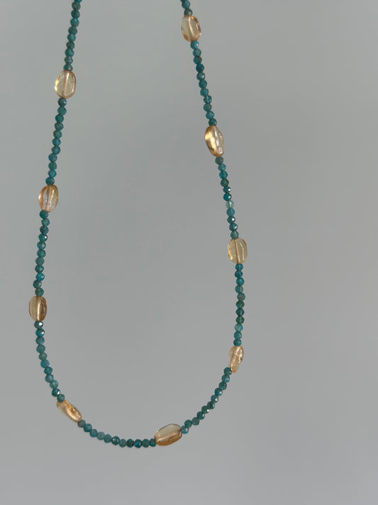 Apatite And Citrine Beaded Necklace