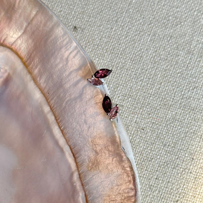 Rhodolite Garnet Sterling SIlver Ear Stud