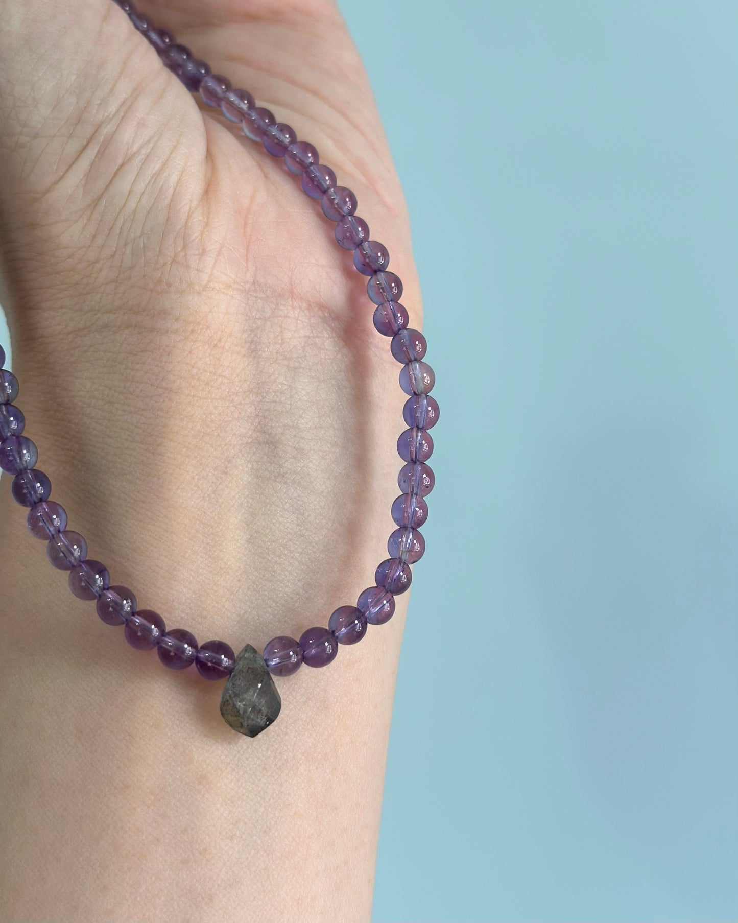 Amethyst And Labradorite Beaded Necklace