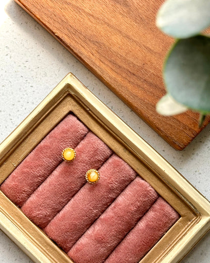 Poland Amber Gold-plated Ear Stud