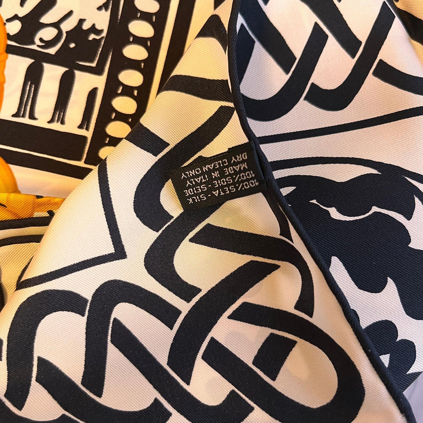 CELINE PARIS Vintage Coins And Chains Printed Scarf