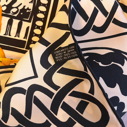 CELINE PARIS Vintage Coins And Chains Printed Scarf