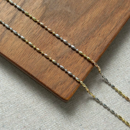 Triple Tone Gold-plated Italian Sterling Silver Choker Necklace